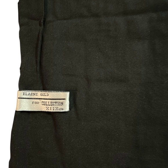 Elaine Gold Collection XIIX ABC Silk/Rayon Scarf 10”X46” Black Men/Women - Picture 5 of 6